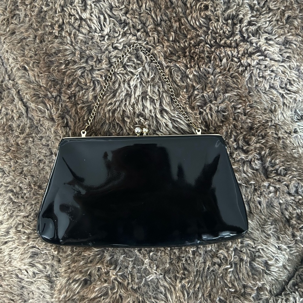 Vintage Harry Levine Black Patent Leather Clutch